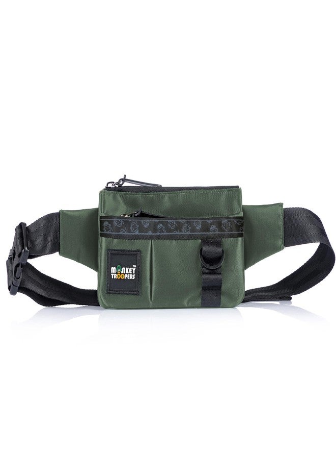 MONKEY TROOPERS Pockit Waist Bag, Crossbody, Chest Bag for Men Women Girls Boys, Lightweight, Durable, Travel, Hikking, Casual, Dailyuse, Water Resistant (Olive) - Image 1